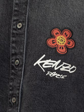 Kenzo Black Denim Shirt with Floral Embroidery - COLLEZIONE TEAM EC | $store$