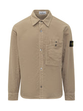 Overshirt Stone Island in Cotone Beige - Abbigliamento Uomo | $store$
