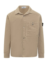 Overshirt Stone Island in Cotone Beige - Abbigliamento Uomo | $store$