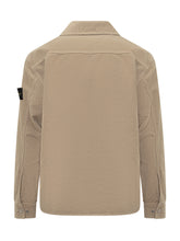 Overshirt Stone Island in Cotone Beige - Abbigliamento Uomo | $store$