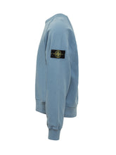 Felpa Stone Island in Cotone Azzurro - Abbigliamento Uomo | $store$