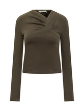 Iro khaki top with crossover neckline - COLLEZIONE TEAM EC | $store$
