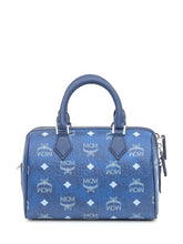 MCM Ella VI Boston Bag in Blue Visetos - COLLEZIONE TEAM EC | $store$