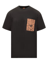 MCM Black T-Shirt with Monogram Pocket - COLLEZIONE TEAM EC | $store$