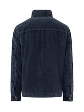 Fay Giacca in Velluto Blu con Collo Alto e Zip - Abbigliamento Uomo | $store$