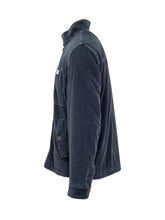 Fay Giacca in Velluto Blu con Collo Alto e Zip - Abbigliamento Uomo | $store$