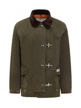 Fay Giacca Verde con Collo in Velluto e Ganci - Abbigliamento Uomo | $store$