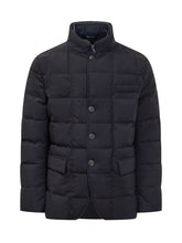 Fay Piumino Blu con Collo alla Coreana e Bottoni - Abbigliamento Uomo | $store$