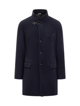 Fay Cappotto Blu con Collo alla Coreana e Gancio - Abbigliamento Uomo | $store$