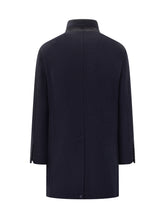 Fay Cappotto Blu con Collo alla Coreana e Gancio - Abbigliamento Uomo | $store$