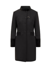 Fay Black Coat with Velvet Details - COLLEZIONE TEAM EC | $store$