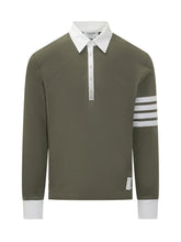 Thom Browne Polo a Maniche Lunghe con Colletto a Contrasto - Abbigliamento Uomo | $store$