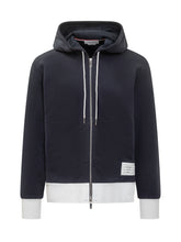 Thom Browne Felpa con Cappuccio Bicolore Zip Frontale - Abbigliamento Uomo | $store$