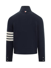 Thom Browne Maglia Blu con Zip e Righe - Abbigliamento Uomo | $store$