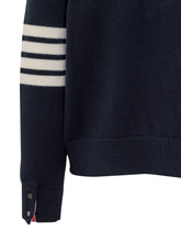 Thom Browne Maglia Blu con Zip e Righe - Abbigliamento Uomo | $store$