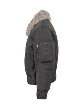 Bomber Ami Alexandre Mattiussi con Collo in Shearling Grigio - Abbigliamento Uomo | $store$