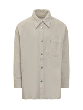 AMI ALEXANDRE MATTIUSSI Camicia Beige in Velluto a Coste con Tasca - Abbigliamento Uomo | $store$