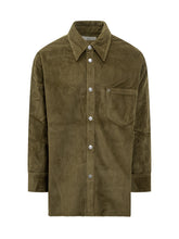 AMI ALEXANDRE MATTIUSSI Camicia Verde in Velluto a Coste con Tasche - Abbigliamento Uomo | $store$