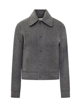 AMI Paris Grey Wool Jacket with Classic Collar - Ami Alexandre Mattiussi | $store$