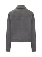 AMI Paris Grey Wool Jacket with Classic Collar - Ami Alexandre Mattiussi | $store$