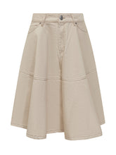 Ami Alexandre Mattiussi Gonna in Denim Beige a Ruota - Abbigliamento Donna | $store$