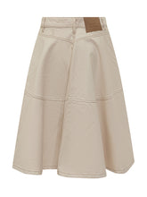 Ami Alexandre Mattiussi Gonna in Denim Beige a Ruota - Abbigliamento Donna | $store$