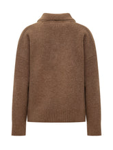 AMI Paris Brown Wool Polo Sweater with Logo - Ami Alexandre Mattiussi | $store$