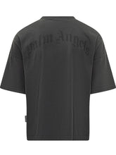 T-Shirt Nera Logo Collo Palm Angels - Abbigliamento Uomo | $store$
