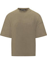 T-Shirt Verde Logo Collo Palm Angels - Abbigliamento Uomo | $store$