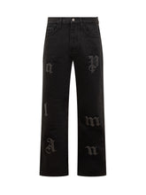 Palm Angels Jeans Con Ricamo Logo Gothic - Abbigliamento Uomo | $store$