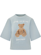 Palm Angels Light Blue T-shirt with Teddy Print - COLLEZIONE TEAM EC | $store$