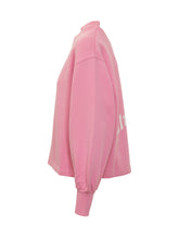 Felpa rosa Palm Angels con logo ricamato - Abbigliamento Donna | $store$