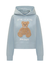 Palm Angels Felpa Azzurra con Orsetto Ricamato - Abbigliamento Donna | $store$