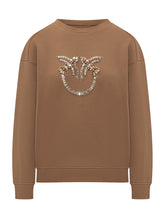 Pinko Felpa Marrone con Logo Gioiello Donna - Abbigliamento Donna | $store$