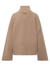 Pinko Barbados Beige Turtleneck Sweater with Purple Stripe - COLLEZIONE TEAM EC | $store$