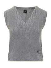 Pinko Grey Knitted V-Neck Vest - COLLEZIONE TEAM EC | $store$