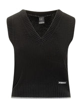 Pinko Black Knitted V-Neck Vest - COLLEZIONE TEAM EC | $store$