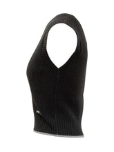 Pinko Black Knitted V-Neck Vest - COLLEZIONE TEAM EC | $store$