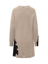 Pinko Beige Knit Dress With Black Lace - COLLEZIONE TEAM EC | $store$