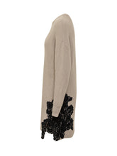 Pinko Beige Knit Dress With Black Lace - COLLEZIONE TEAM EC | $store$