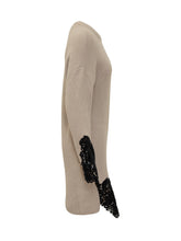 Pinko Beige Knit Dress With Black Lace - COLLEZIONE TEAM EC | $store$