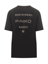 Pinko Women's Black T-Shirt with Rhinestone Logo - COLLEZIONE TEAM EC | $store$