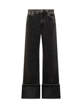 Pinko Jeans Neri a Gamba Larga con Risvolto - Abbigliamento Donna | $store$