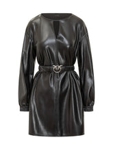 Pinko Abito Corto in Ecopelle con Cintura Logo - Abbigliamento Donna | $store$