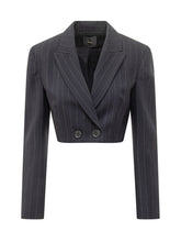 Pinko Scamorza Cropped Pinstripe Double-Breasted Blazer - COLLEZIONE TEAM EC | $store$