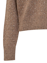 Pinko Maglione Marrone con Colletto e Strass - Abbigliamento Donna | $store$