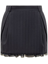 Pinko Pinstripe Mini Skirt with Tulle Hem - COLLEZIONE TEAM EC | $store$