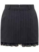 Pinko Pinstripe Mini Skirt with Tulle Hem - COLLEZIONE TEAM EC | $store$