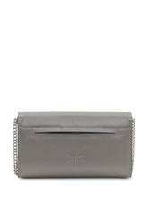 Portafoglio a Tracolla Pinko Saddle con Catena Grigio - Borse A Spalla Donna | $store$