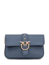 Pinko Borsa Love Mini in Pelle Martellata Blu - Borse A Spalla Donna | $store$